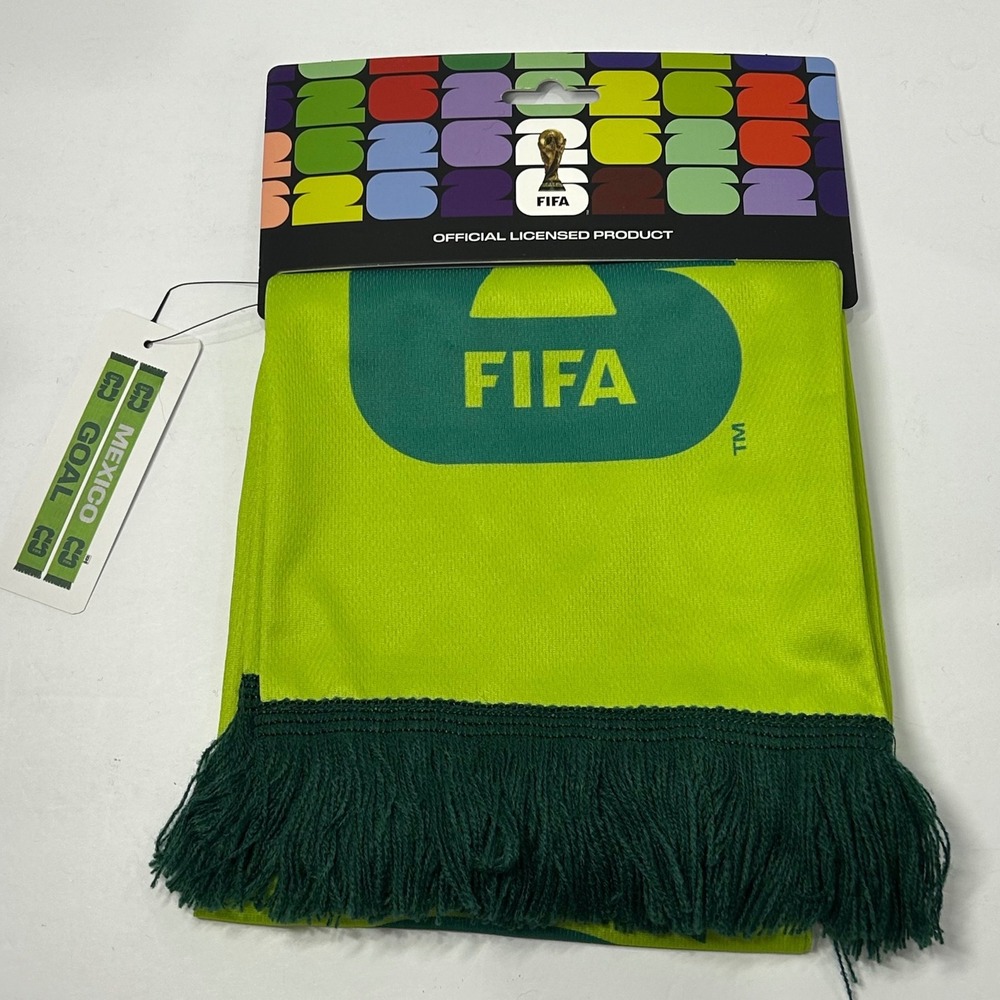 FIFA World Cup 2026 Mexico Scarf Green Goal Official Licensed 7"x59" New